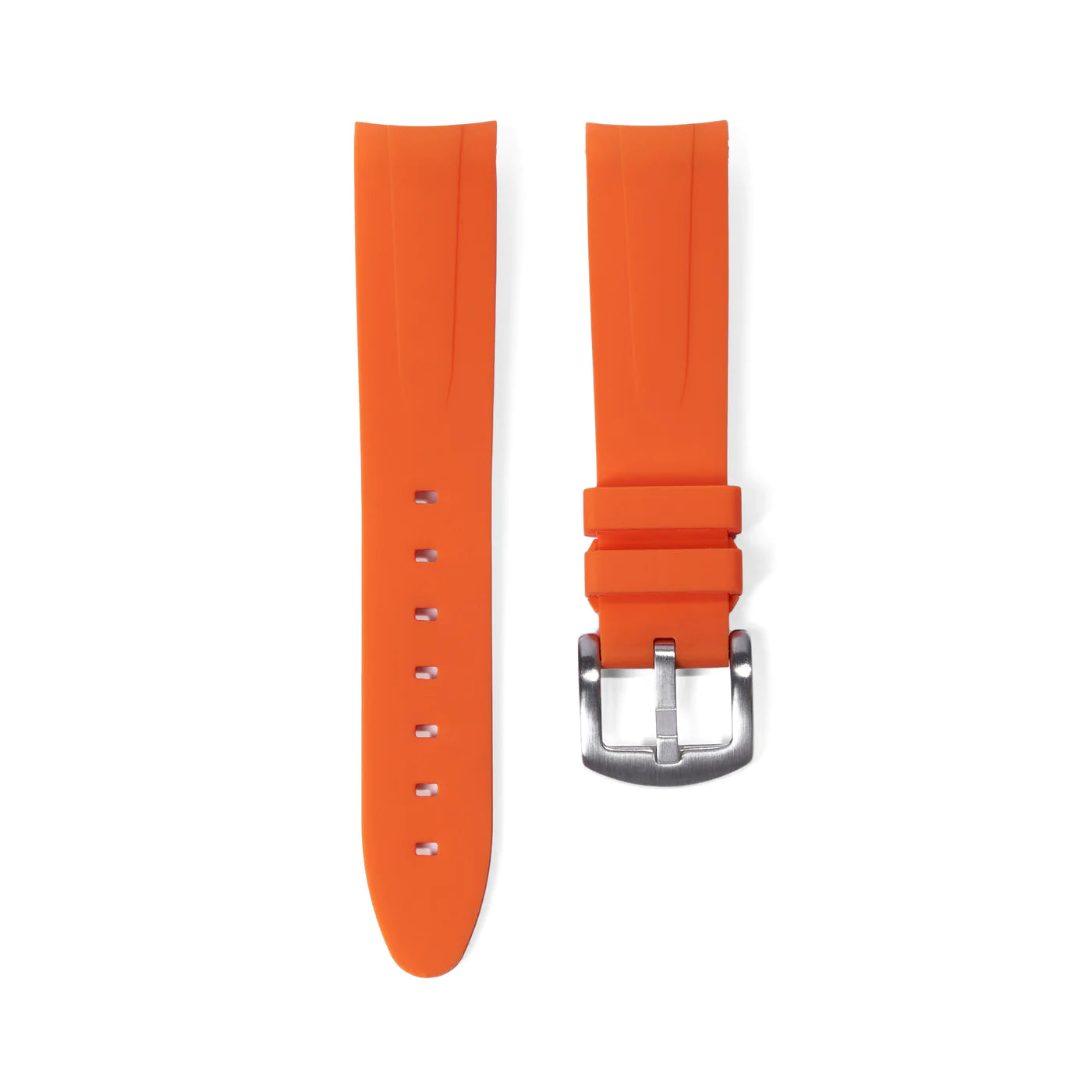 20MM CURVED ENDED ORANGE RUBBER STRAP