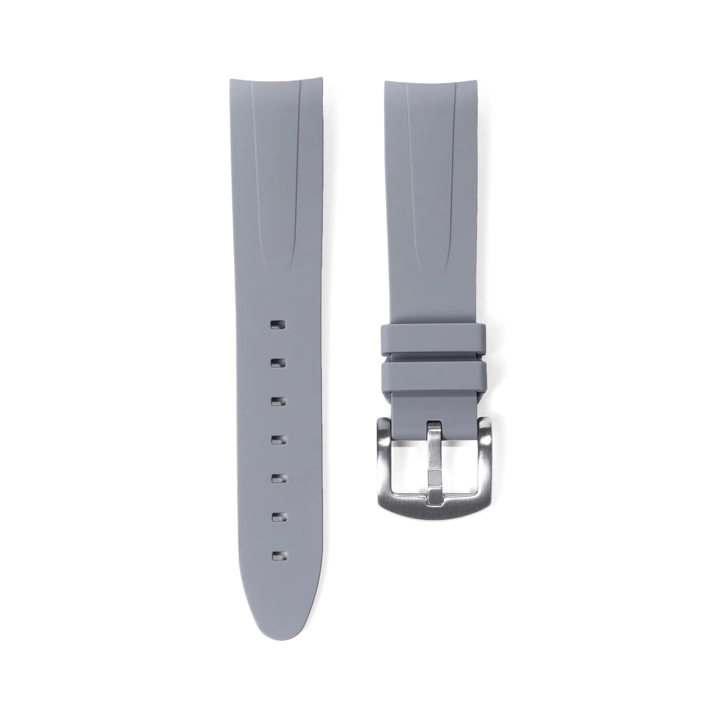 20MM CURVED ENDED GREY RUBBER STRAP