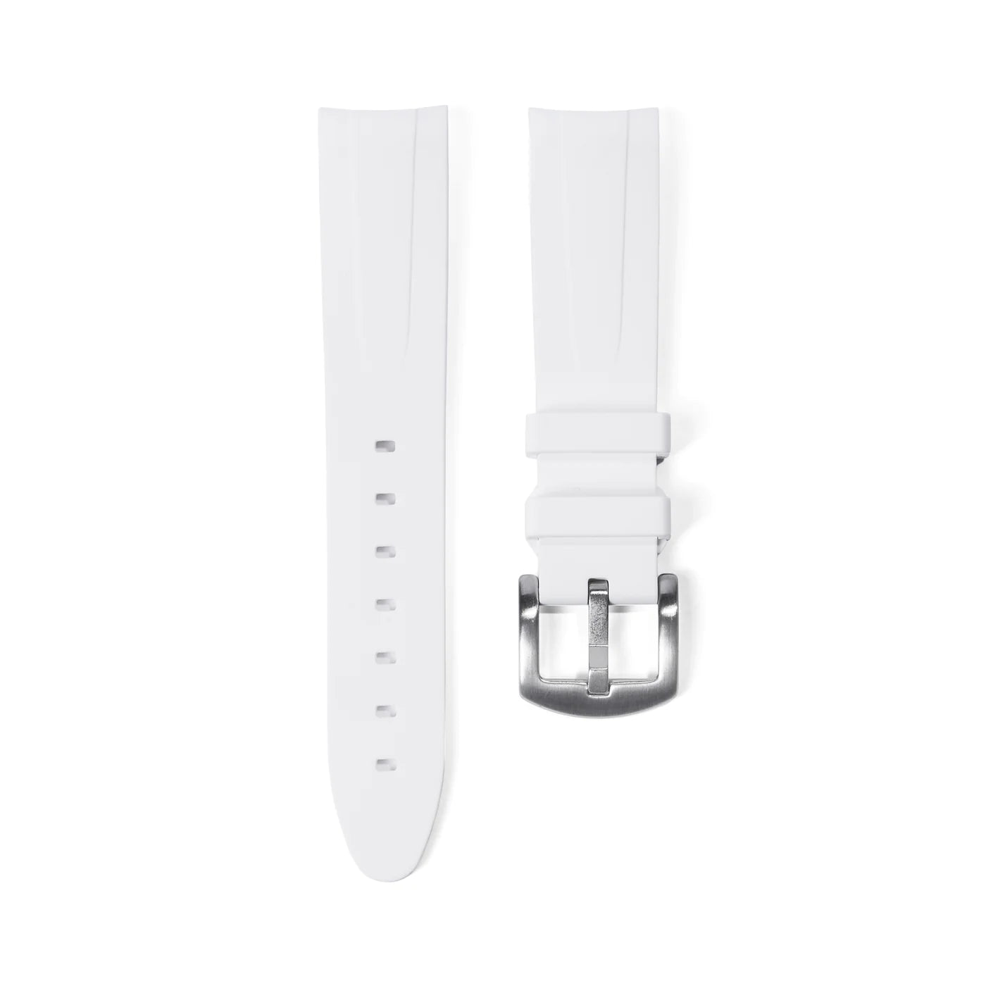 20MM CURVED ENDED WHITE RUBBER STRAP